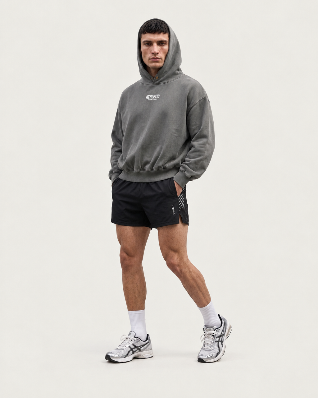Athletic Frayed Fleece Hoodie