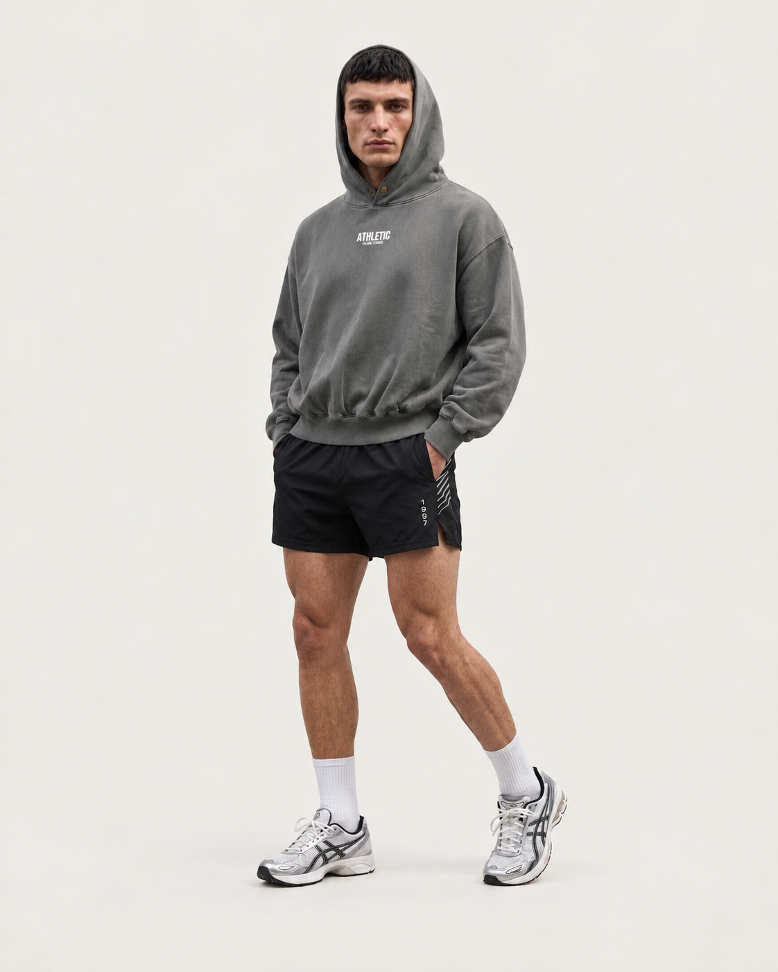 Athletic Frayed Fleece Hoodie