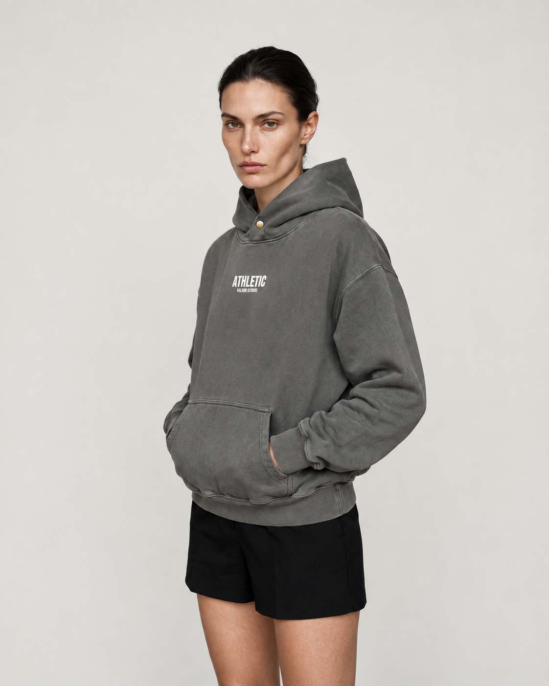 Athletic Frayed Fleece Hoodie