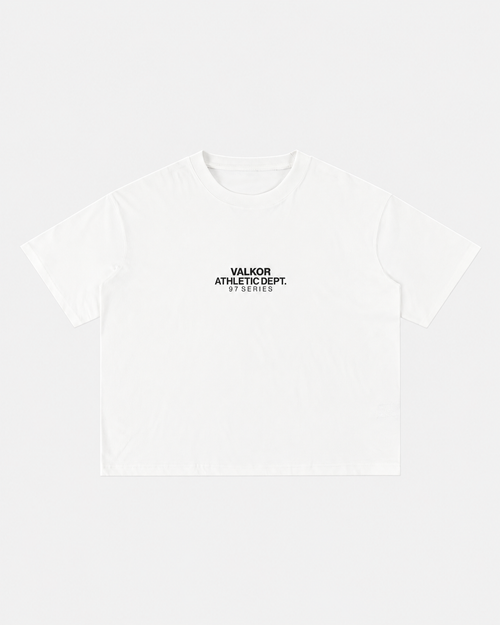 Valkor 97 Mineral Wash Tee in white, front view